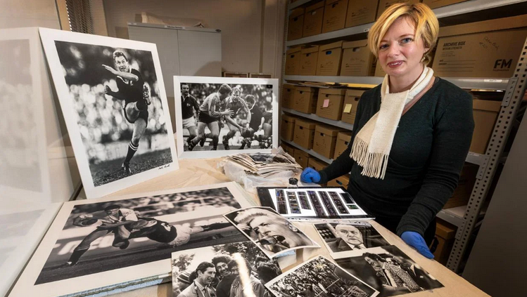 Juliet Galuszka show items from the Peter Bush Collection in the archives of Te Manawa