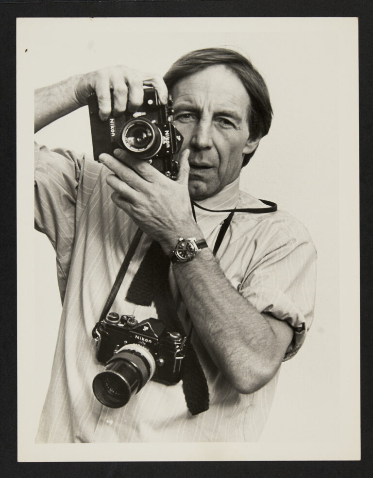 Peter Bush with cameras, 1970s