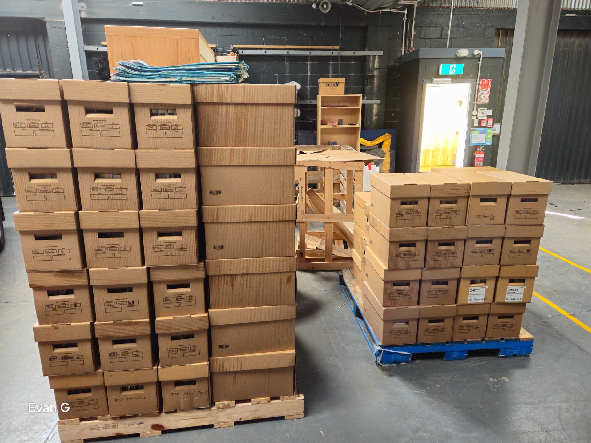 Archives Central mobile storage with Evan Greensides in centre